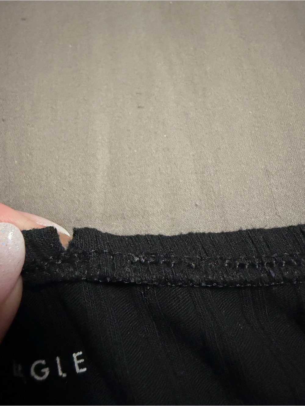 American Eagle Ribbed Black Tube Top Size Medium Strapless Basic - Picture 3 of 5